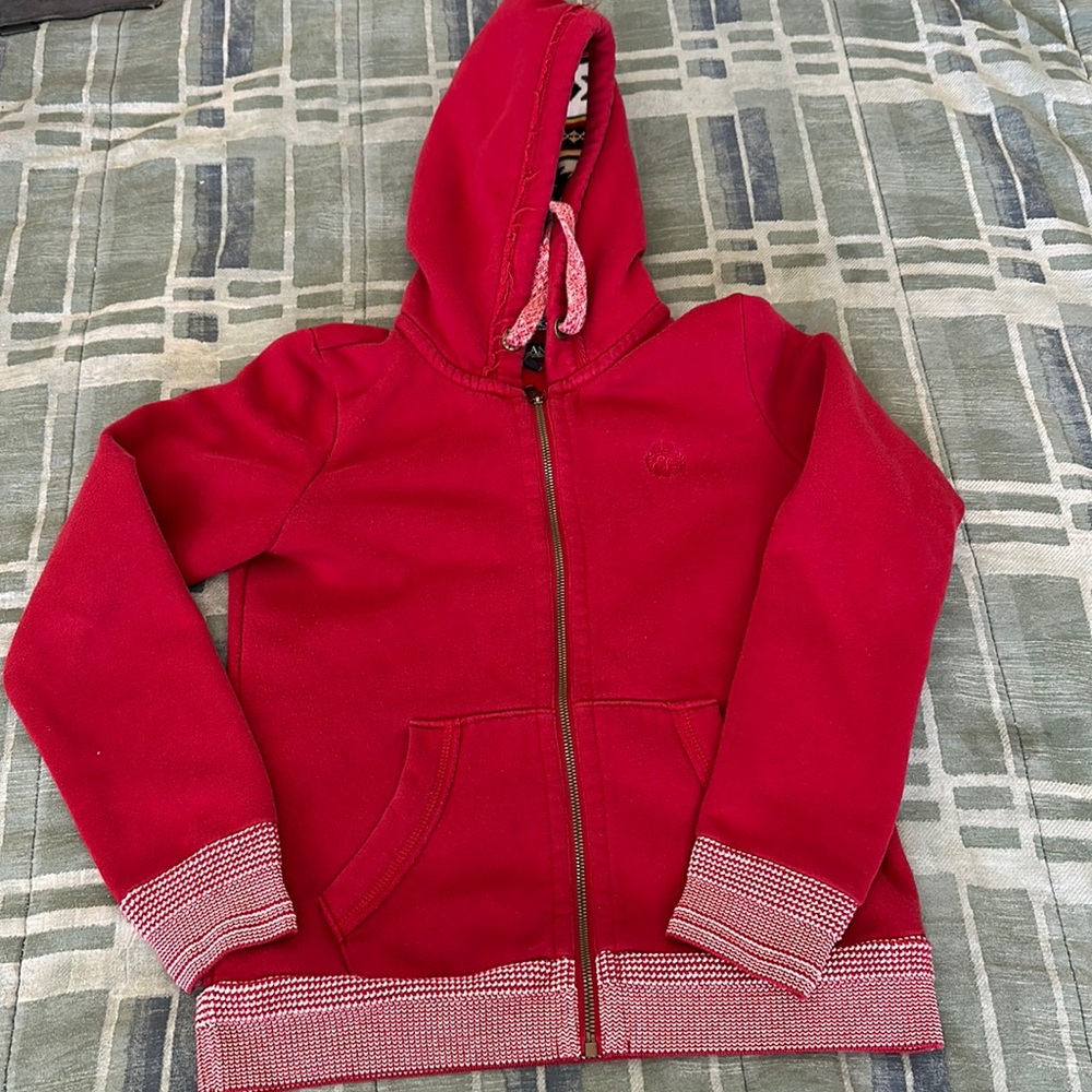 E Land American Classics Womens Long Sleeve Hoodie Sweatshirt Full Zip sz S